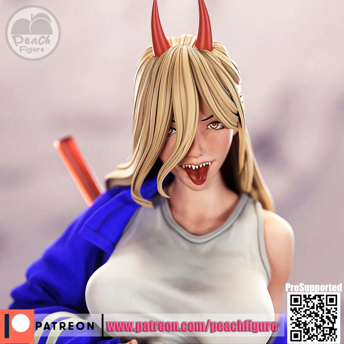 Power | Fan Art | 3D Printed Resin Model Garage Kit | *Un-Painted* | Peach Figure