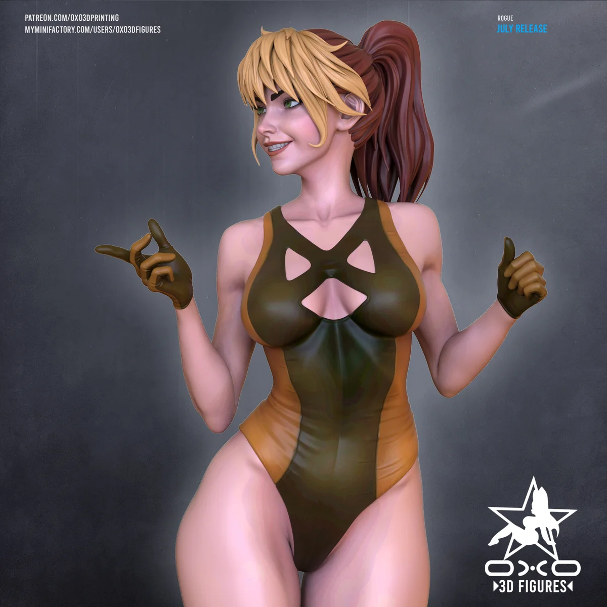 Rogue | Fan Art | 3D Printed Resin Model Garage Kit | *Un-Painted* | OXO3D