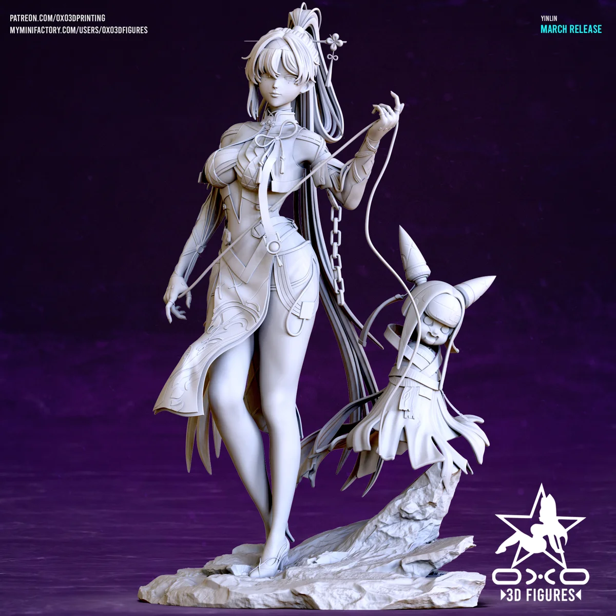 Yinlin | Fan Art | 3D Printed Resin Model Garage Kit | *Un-Painted* | OXO3D 5
