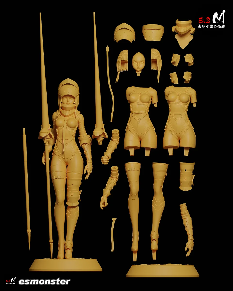 Lanze Reiter | Fan Art | 3D Printed Resin Model Garage Kit | *Un-Painted* | ES Monster 6