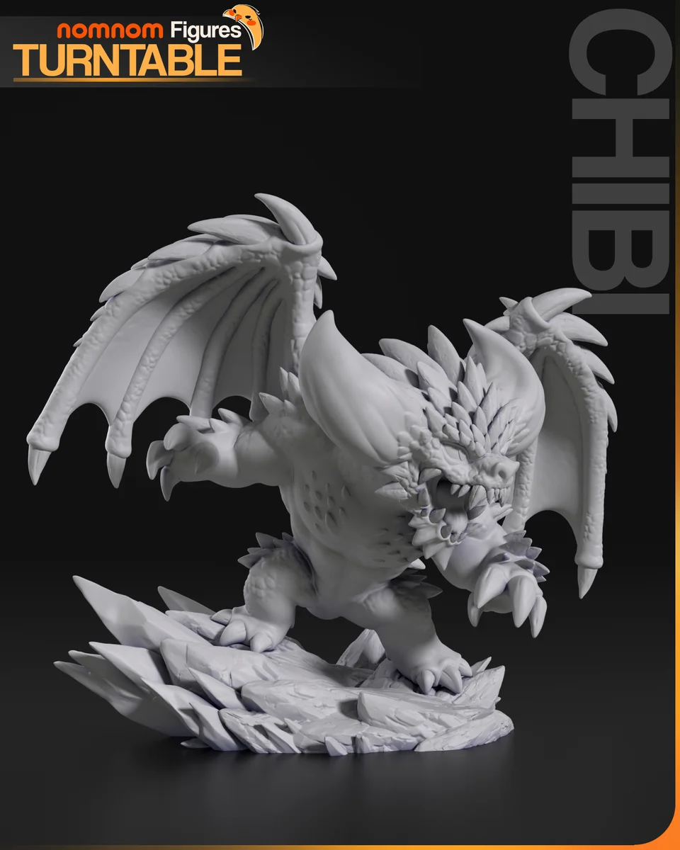 Chibi Nergigante | Fan Art | 3D Printed Resin Model Garage Kit | *Un-Painted* | Nomnom 7