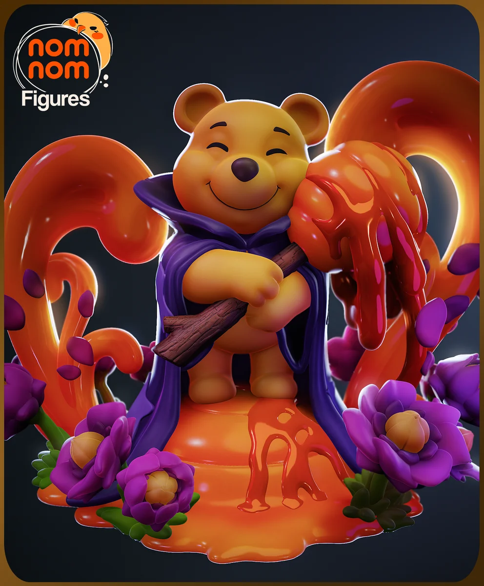 Chibi Pooh | Fan Art | 3D Printed Resin Model Garage Kit | *Un-Painted* | Nomnom