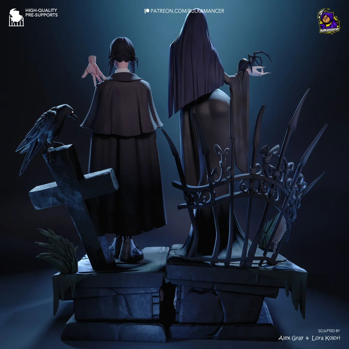 Gothic Duo | Fan Art | 3D Printed Resin Model Garage Kit | *Un-Painted* | Bulkamancer 3