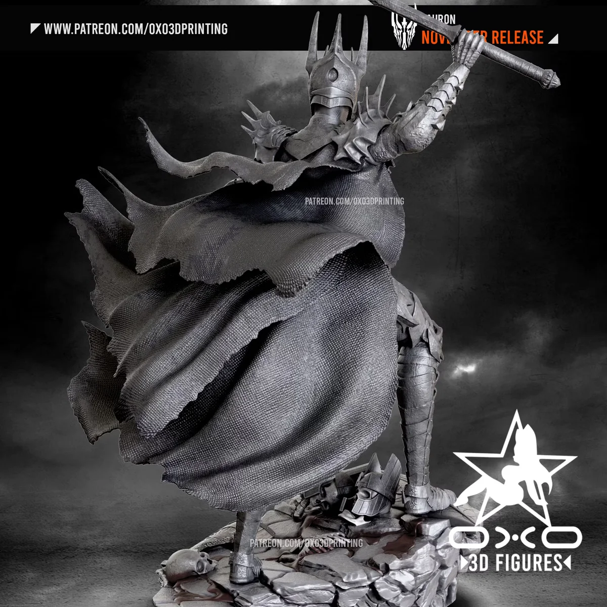 Sauron | Fan Art | 3D Printed Resin Model Garage Kit | *Un-Painted* | OXO3D 4