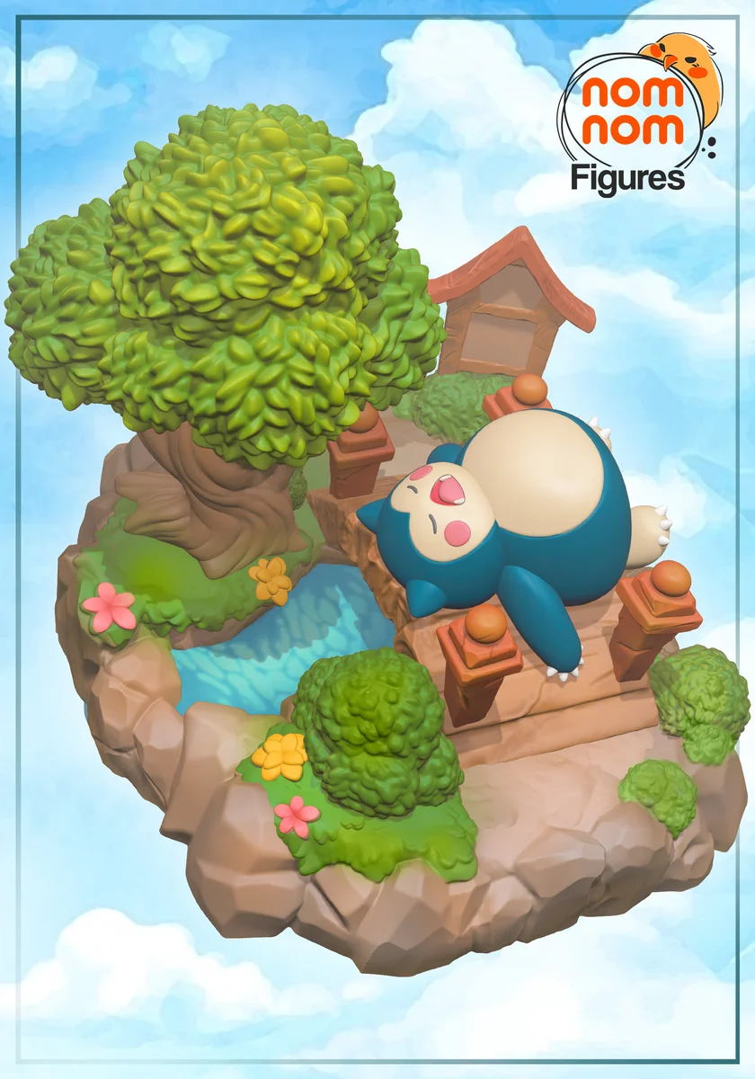 Chibi Snorlax | Fan Art | 3D Printed Resin Model Garage Kit | *Un-Painted* | Nomnom