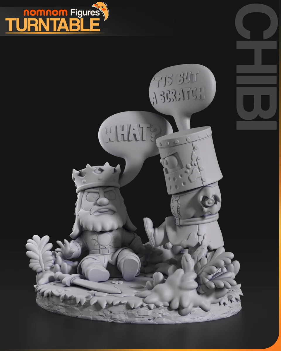 Chibi The Black Knight | Fan Art | 3D Printed Resin Model Garage Kit | *Un-Painted* | Nomnom 10