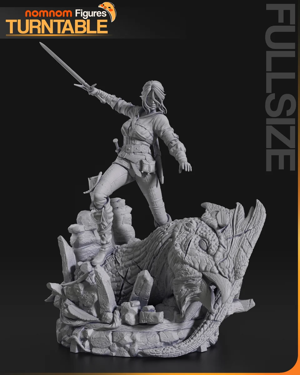 Ciri | Fan Art | 3D Printed Resin Model Garage Kit | *Un-Painted* | Nomnom 4
