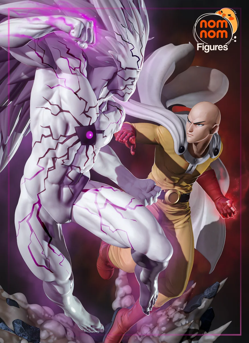 Saitama vs Boros | Fan Art | 3D Printed Resin Model Garage Kit | *Un-Painted* | Nomnom
