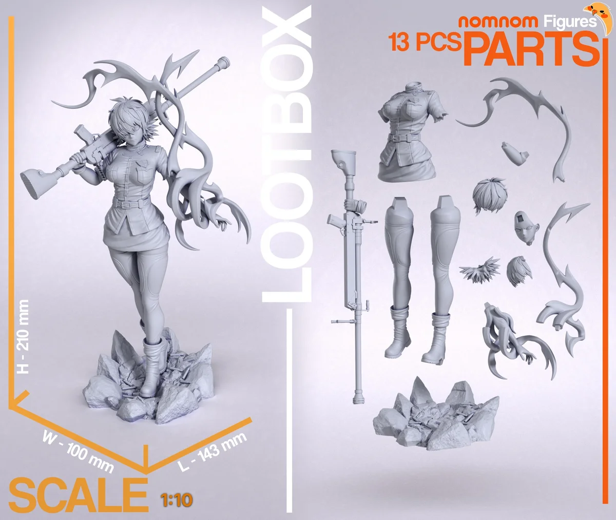 Seras Victoria | Fan Art | 3D Printed Resin Model Garage Kit | *Un-Painted* | Nomnom 3