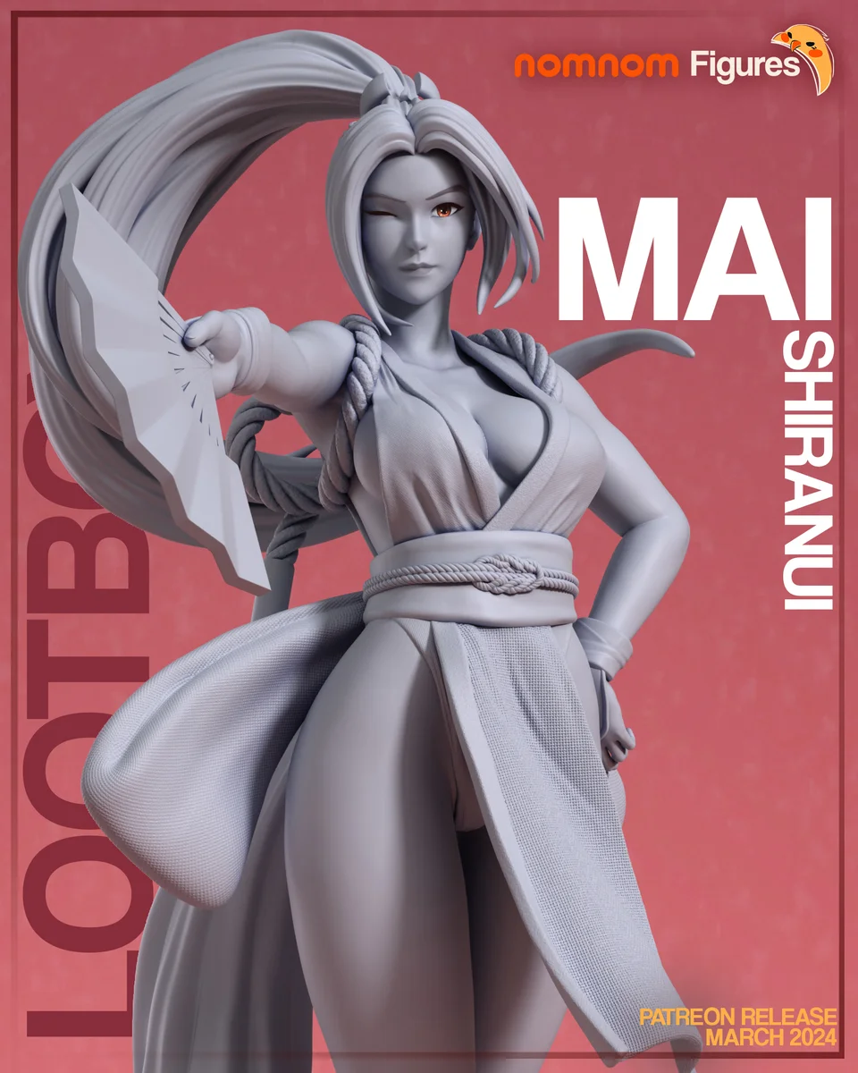 Mai Shiranui | Fan Art | 3D Printed Resin Model Garage Kit | *Un-Painted* | Nomnom