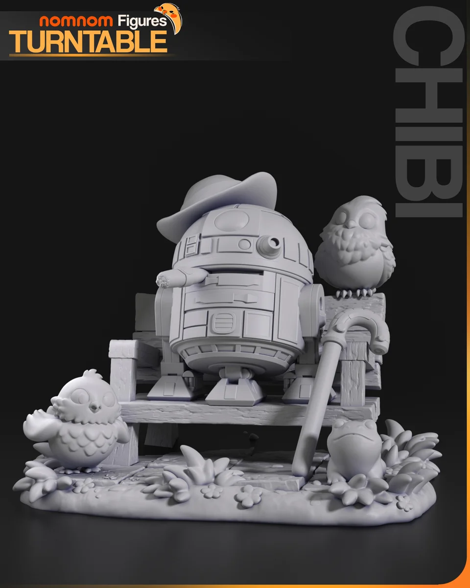 Chibi R2D2 | Fan Art | 3D Printed Resin Model Garage Kit | *Un-Painted* | Nomnom 6