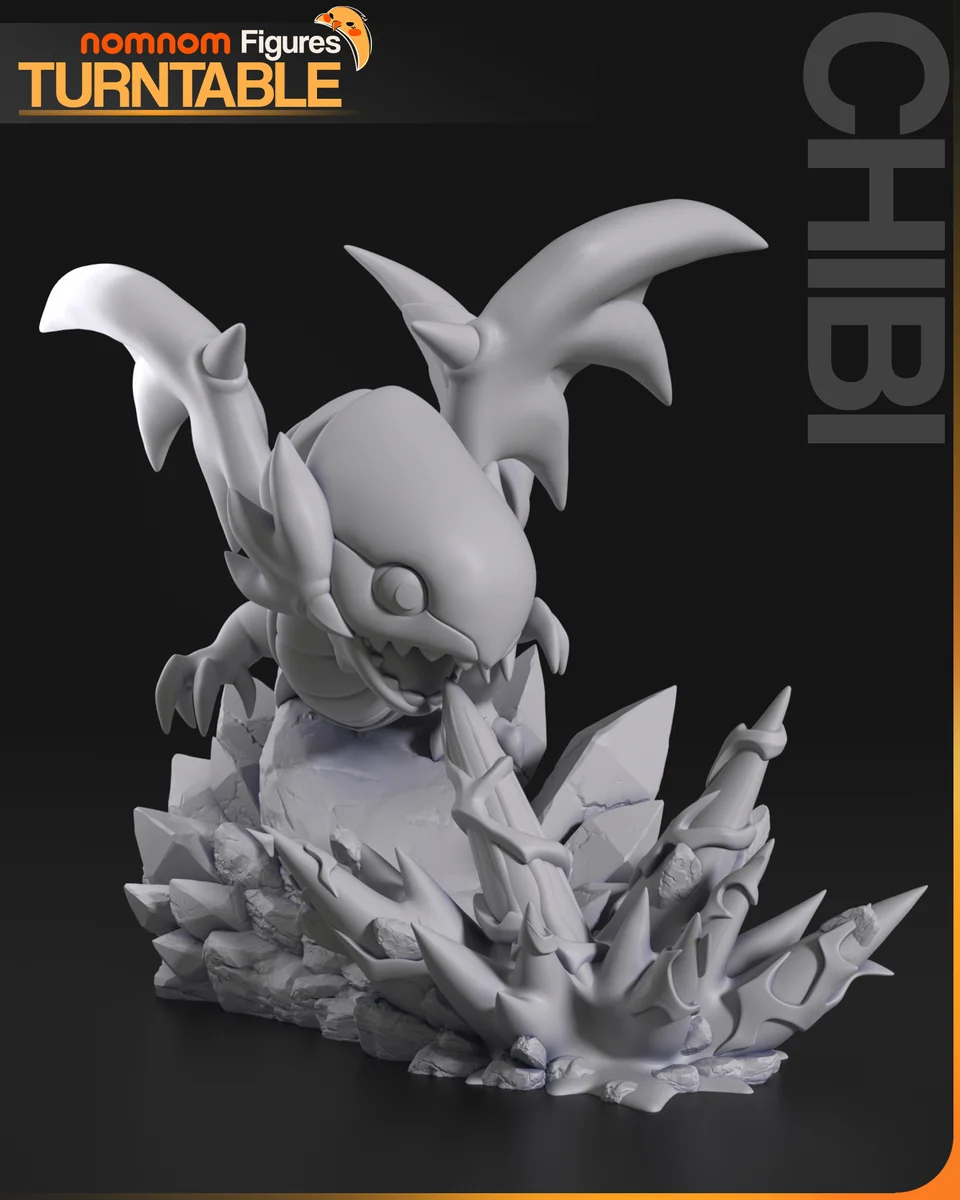 Chibi Blue Eyes White Dragon | Fan Art | 3D Printed Resin Model Garage Kit | *Un-Painted* | Nomnom 7