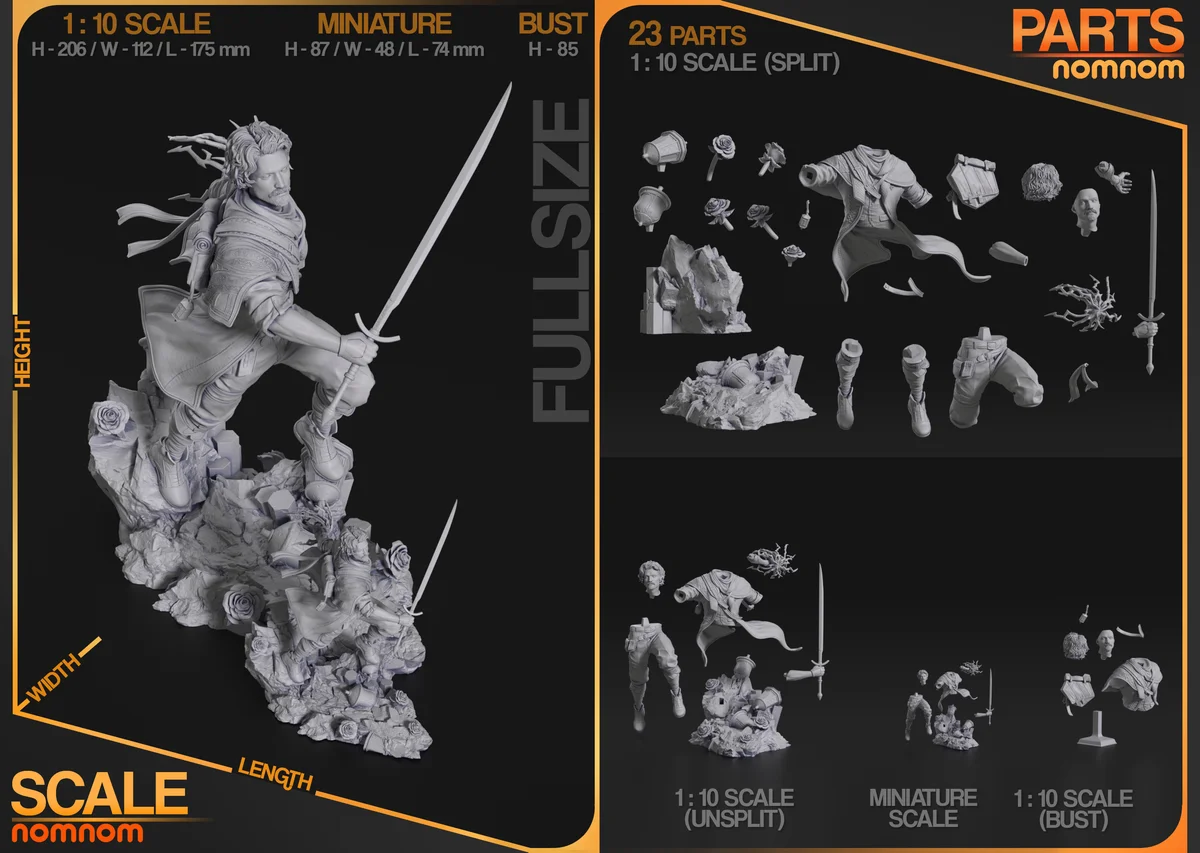 Gustave | Fan Art | 3D Printed Resin Model Garage Kit | *Un-Painted* | Nomnom 3