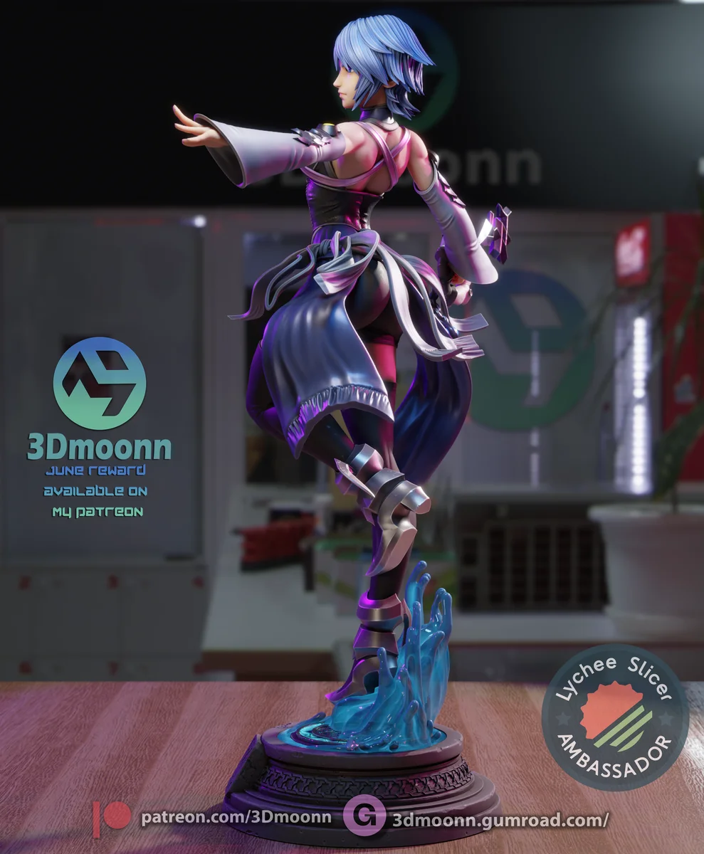 Aqua | Fan Art | 3D Printed Resin Model Garage Kit | *Un-Painted* | 3DMoonn 6