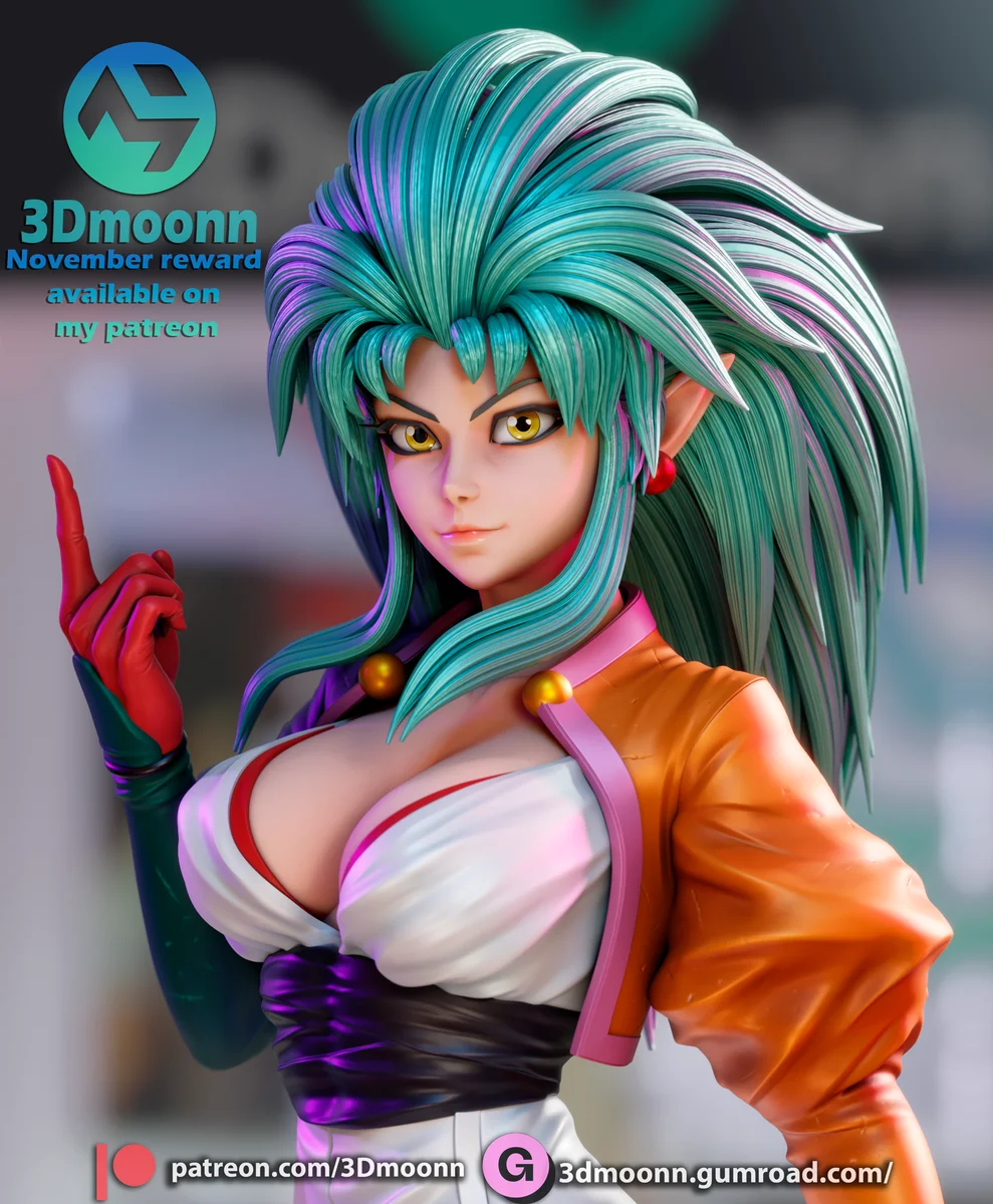 Ryoko Hakubi | Fan Art | 3D Printed Resin Model Garage Kit | *Un-Painted* | 3DMoonn