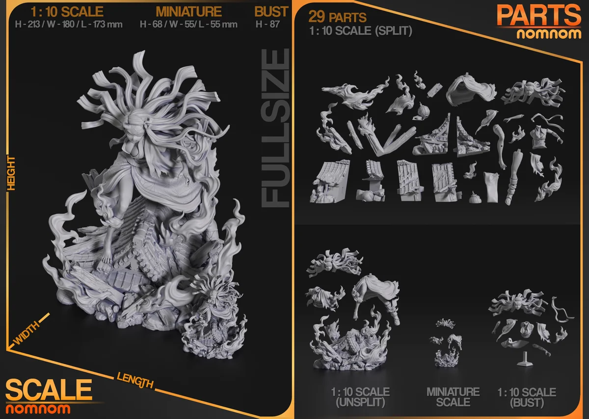 Nezuko | Fan Art | 3D Printed Resin Model Garage Kit | *Un-Painted* | Nomnom 3