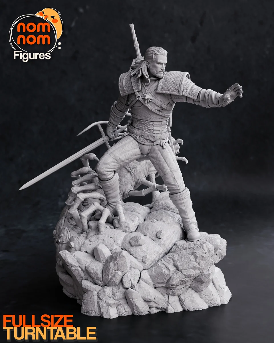 Geralt | Fan Art | 3D Printed Resin Model Garage Kit | *Un-Painted* | Nomnom 8